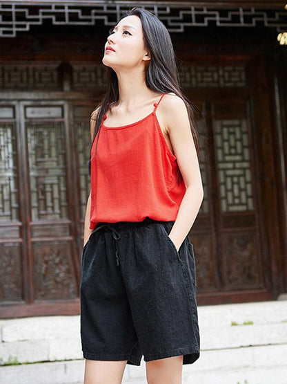Solid Wide Leg Shorts