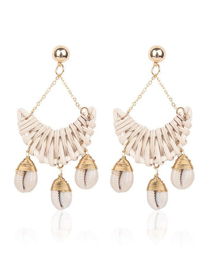 Shell Hollow Rattan Earring Accessories