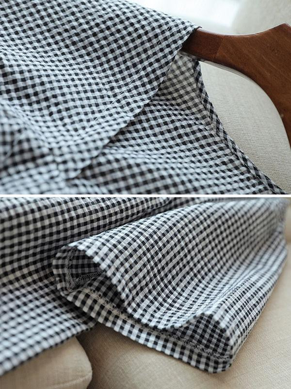 Original Black&White Plaid V-Neck Dress
