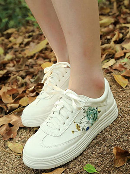 Embroidered Floral Sneaker Shoes