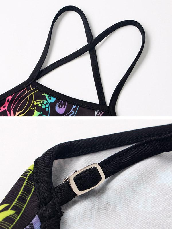 Fashion Floral Printed Backless Bodysuits