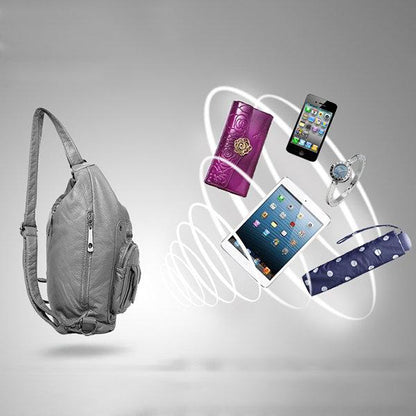 Multi-pockets Backpack Solid Multi-carry Crossbody Bag