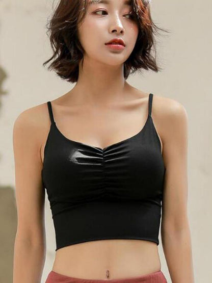 Spaghetti-neck Crop Yoga Tanks