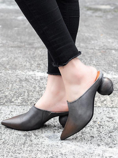 Pointed Special Heel Mules&Slides