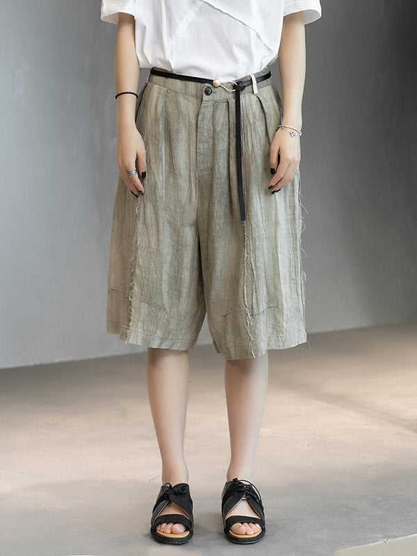 Original Solor Color Linen Wide Leg Shorts