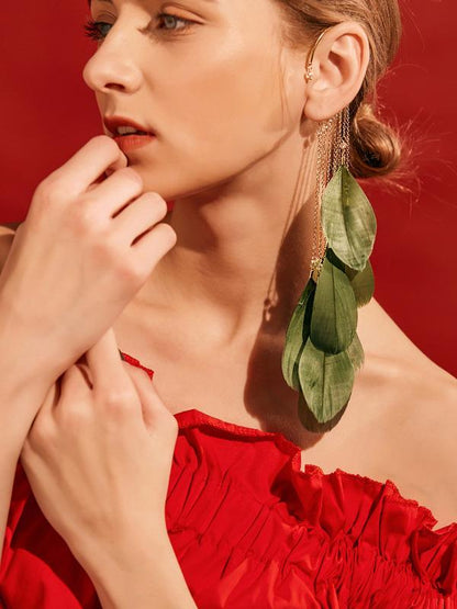 Feather Bohemia Tasseled Earrings