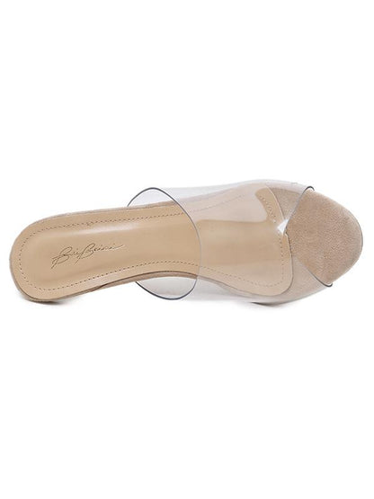 Clear Mules Peep Toe Sandal High Heels