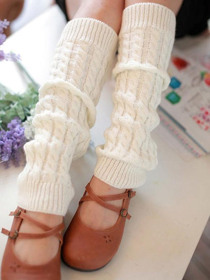 Solid Thick Knitting Leg Warmer Accessories