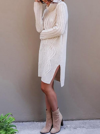 High-neck Long Sleeves 2 Colors Sweater Tops