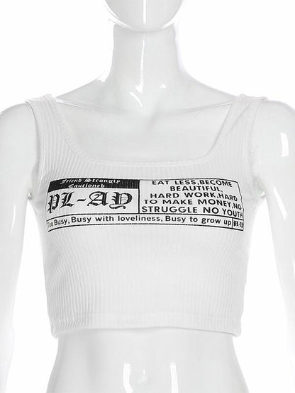 Sexy Letter Printed Sports Tank