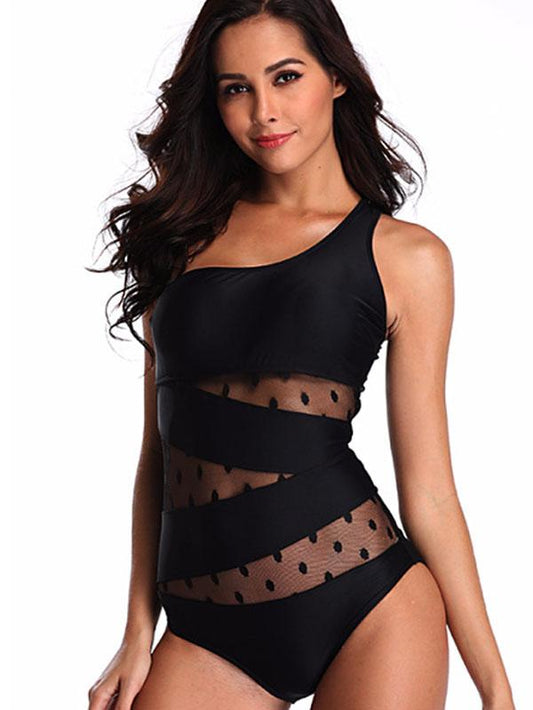 Single Shoulder Hollow One-piece Swimwear