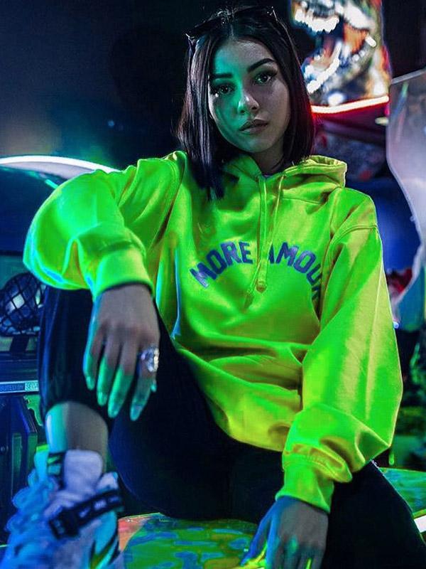 Loose Reflective Letter Printed Sweatshirt