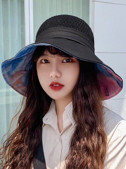 Casual Split-Joint Knitting Bow-Embellished Fisherman Hat