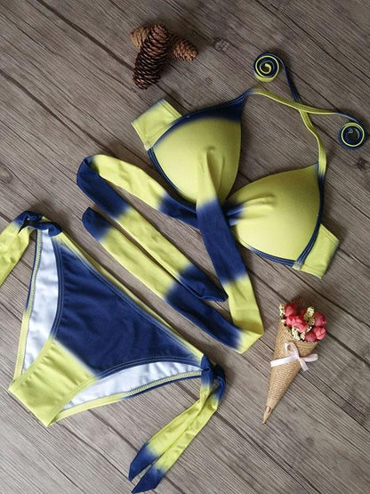 Plus Size Candy Color Bikinis Swimwear