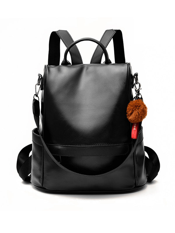 Original Solid Color PU Backpack