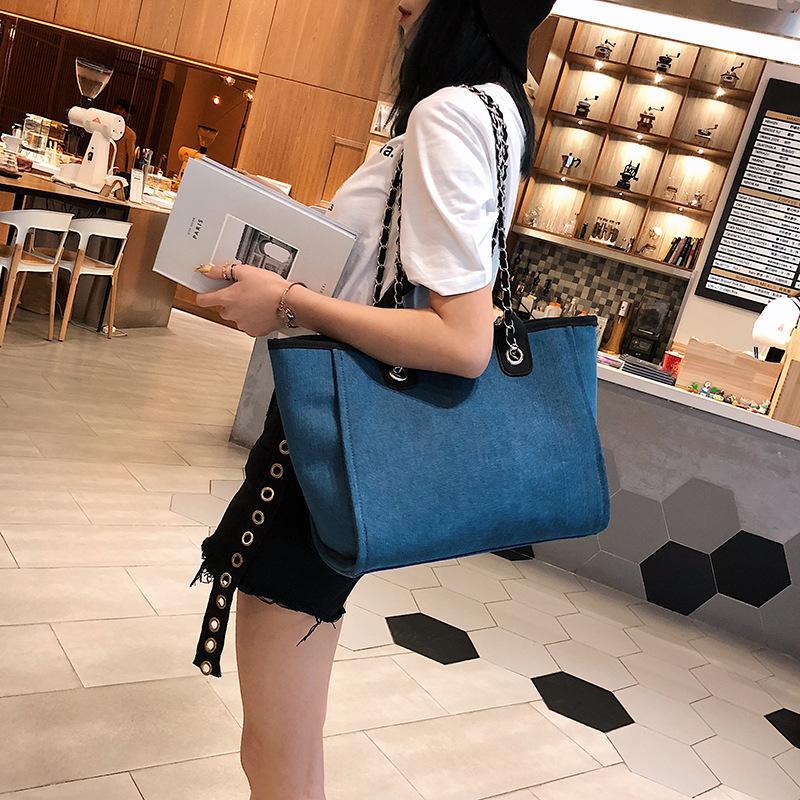 Fashion Canvas Shoulder Bag Women Chain Bag