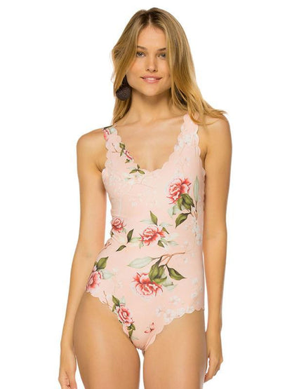 Floral Padded One-piece Swimwear