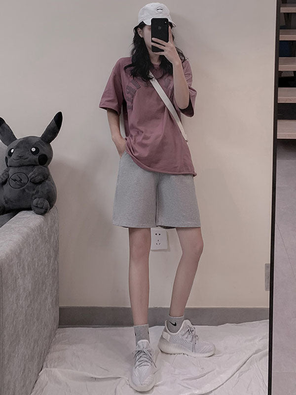Casual Solid Color Column Wide Leg Shorts