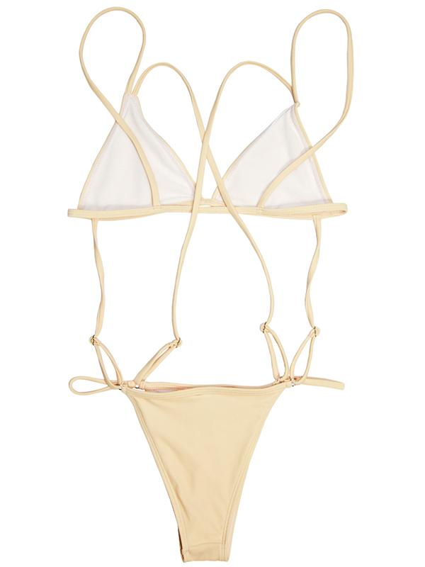 Triangle Plain Bikinis Swimwear