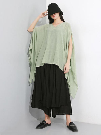 Loose Oversize Batwing Sleeves Shirt