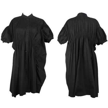 Asymmetric Lantern Short Sleeves Dress