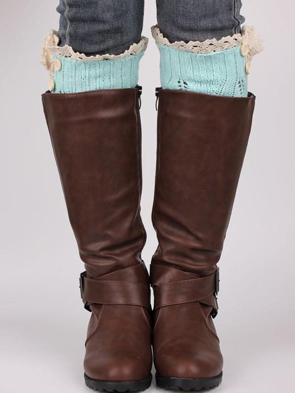 Lace Solid Color Knitting Ankle Socks