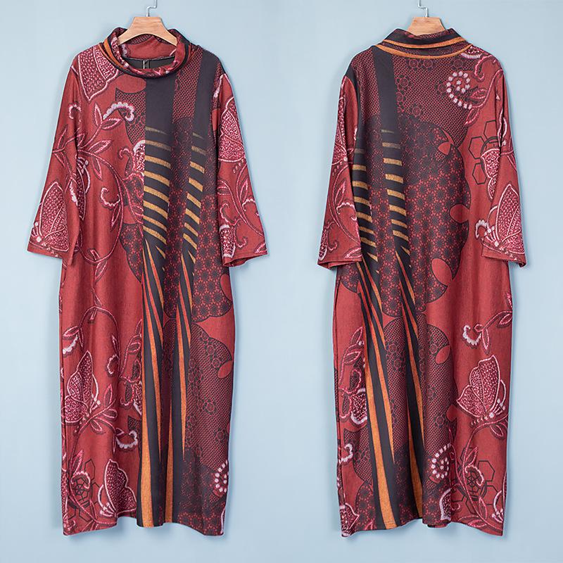 Buykud Casual Elegant Printed Soft Comfortable Dress