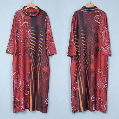Buykud Casual Elegant Printed Soft Comfortable Dress
