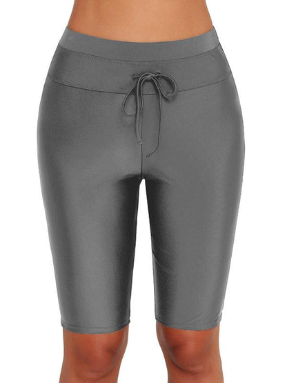 Plus Size Solid Elasticity Wrap Sports Shorts