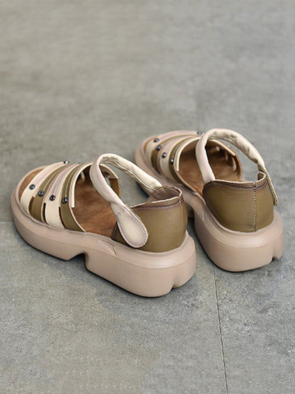 Original Casual Hollow Contrast Color Platform Shoes