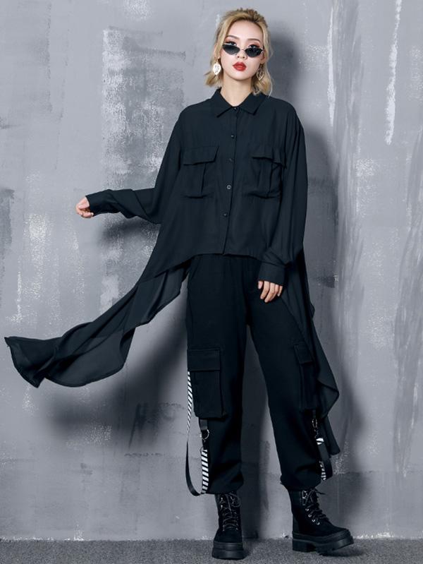 Loose Plus Size Cropped A-line Shirt Top