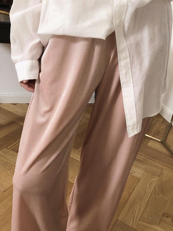 Velvet Wide-leg Loose Solid Empire Pants
