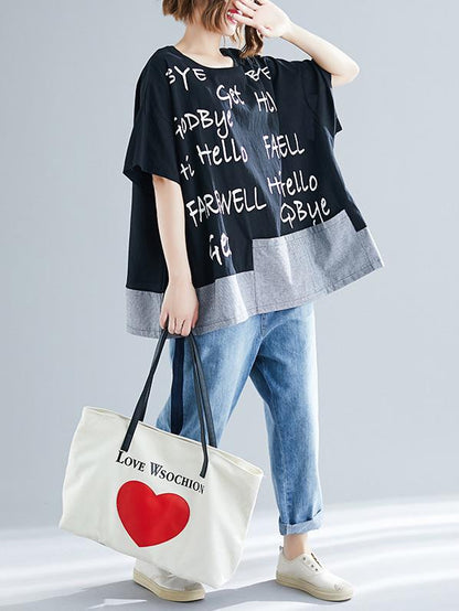 Loose Urban Casual Print Short T-Shirt