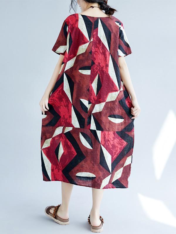 Original Printed Round-Neck Dress