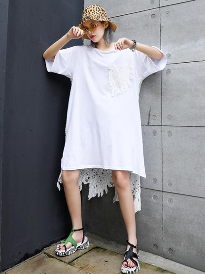 Loose Lacy Split-joint Mini Dress