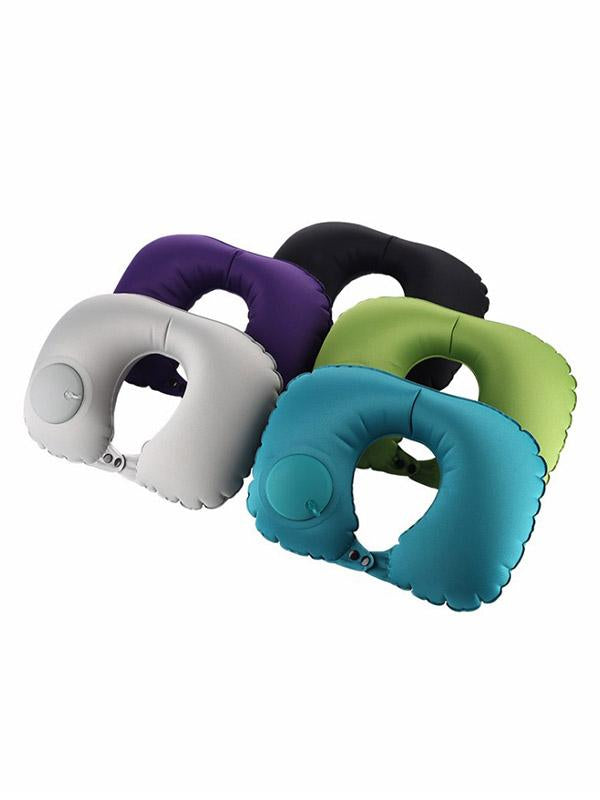 Travel Press Type Portable Inflatable U-Shaped Pillow Accessories