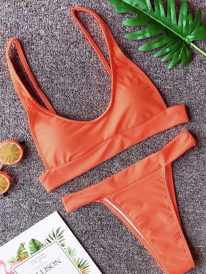 Sexy Plain Bikinis Swimwear