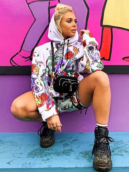 Digital Floral Printed Sports Sweatshirt