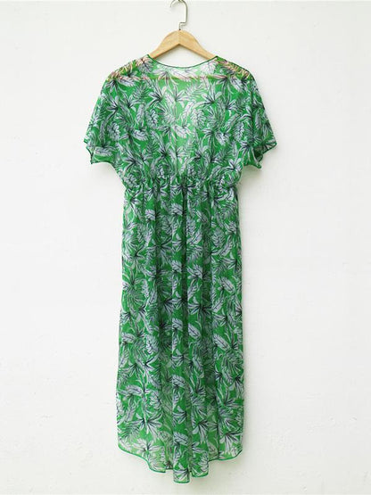 Batwing Sleeves Bandage Chiffon Cover-Ups Swimwear
