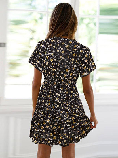 Knot Chest V-neck Bandage Mini Dress