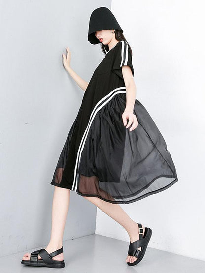 Summer Chiffon Asymmetric Midi Dress