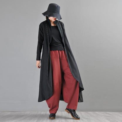 Solid Color Irregular Stitching Casual Loose Coat