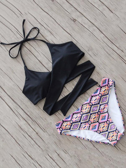 Halter-neck Bandage Bikinis Swimwear