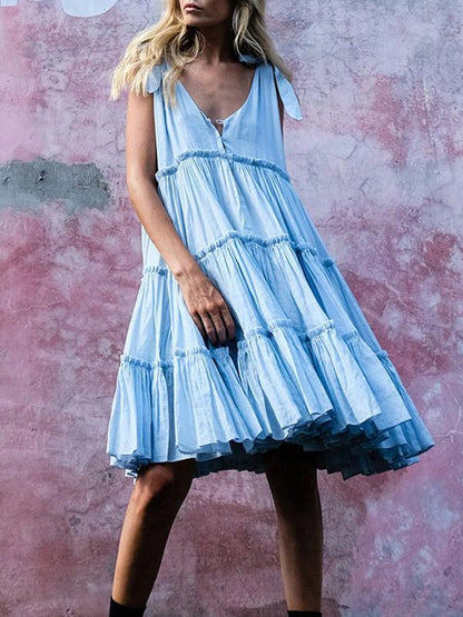 Fashion V-neck Mini Dress