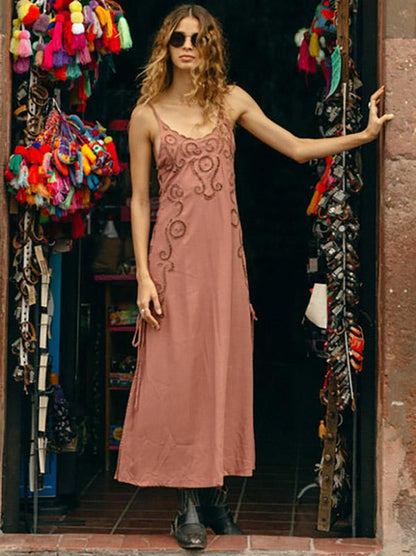Flower Hollow Split-side Maxi Dress