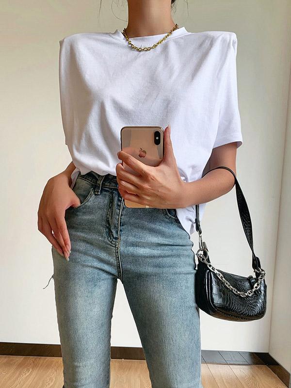 Casual Loose Solid Color Sports Tees