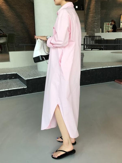 New Loose BF Style Long Shirt Dress