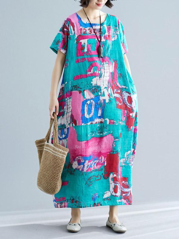 Original Printed Round-Neck Dress