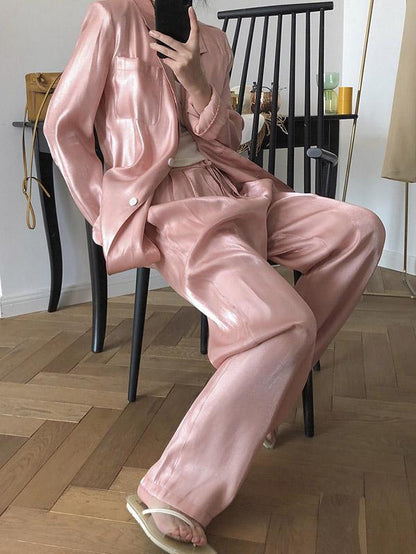 Original Solid Silk Suit Outwear