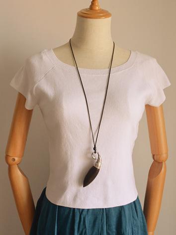 CROPPED FASHION BLACK WOOD NECKLACE